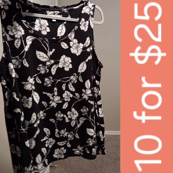 Chico's Tops - Chico's Black Floral Sleeveless Tank Top